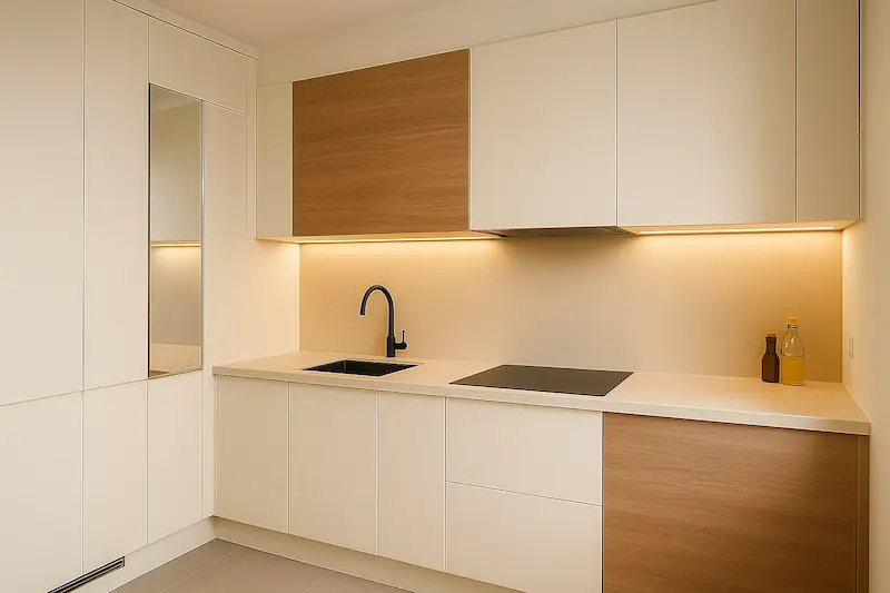 کابینت مات و طرح چوب